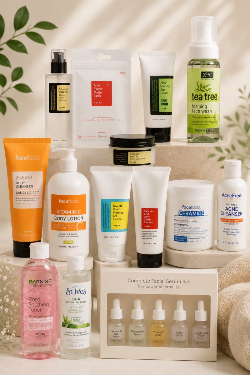 Curated skincare products
